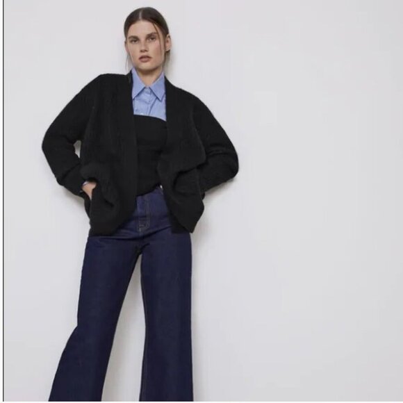 Rare! Zara Peplum Waist Black Strapless Knit Tube Top Size S NEW WITH TAG! - Picture 7 of 10